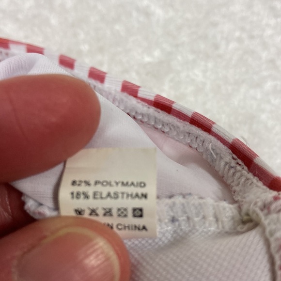 5/$20 Red gingham check ruffle bow bikini girks 12/18m - Picture 7 of 7